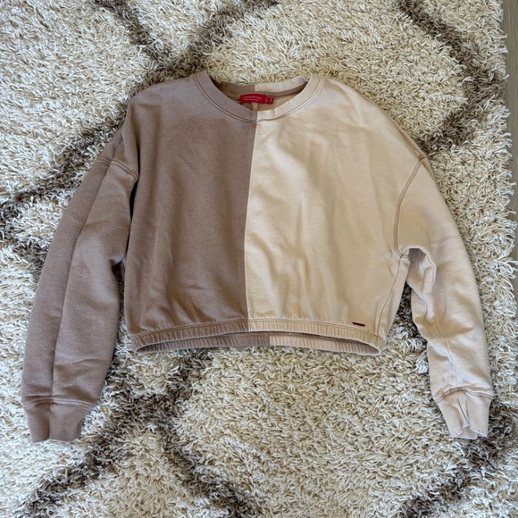 n:PHILANTHROPY Two-Tone Sweatshirt in Beige and Cream - Picture 8 of 8